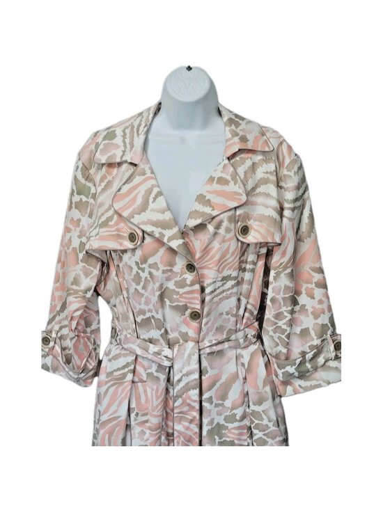 Multiples Jackets & Blazers - Multiples Women’s Trench Coat Jacket 2X Lined Animal Print Boho Hippie Belted